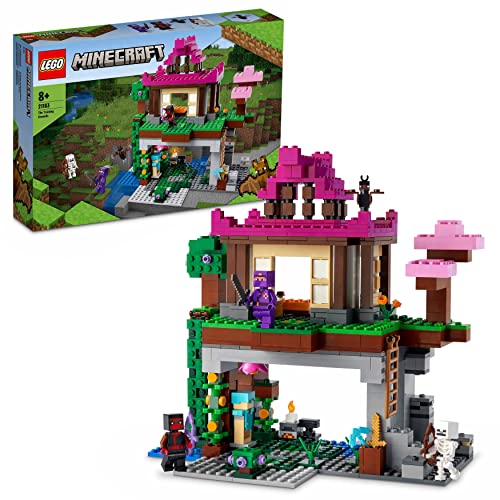 LEGO 21183 Minecraft El Campo de Entrenamiento, Casa de Juguete, Figuras de Esqueleto, Ninja, Pícaro y Murciélago, Reyes Magos