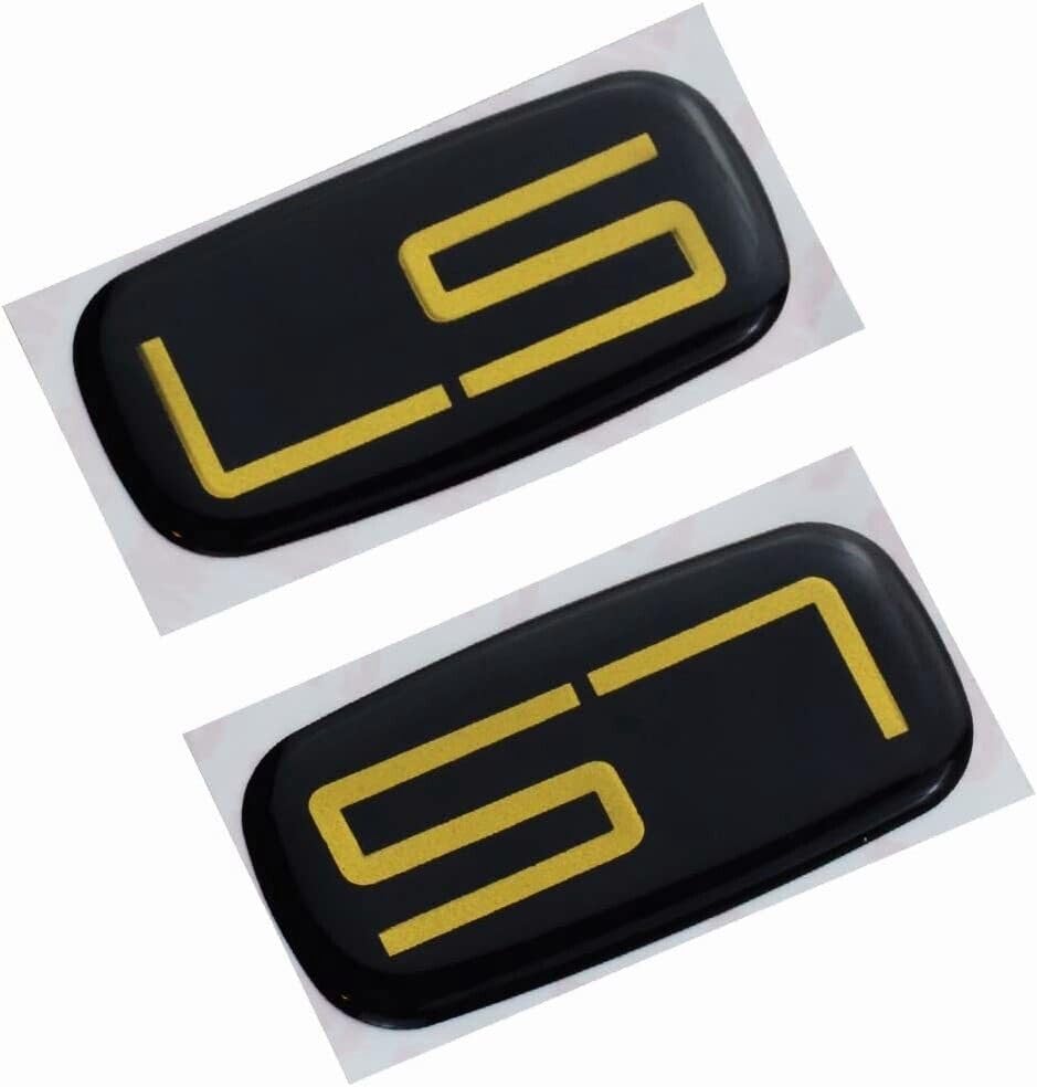 Image of Pair Set LS Cab Emblems 3D Badge Logo Nameplate Sticker Roof Pillar Replacement for LS 15036135 Pickup Truck SUV (Gold)