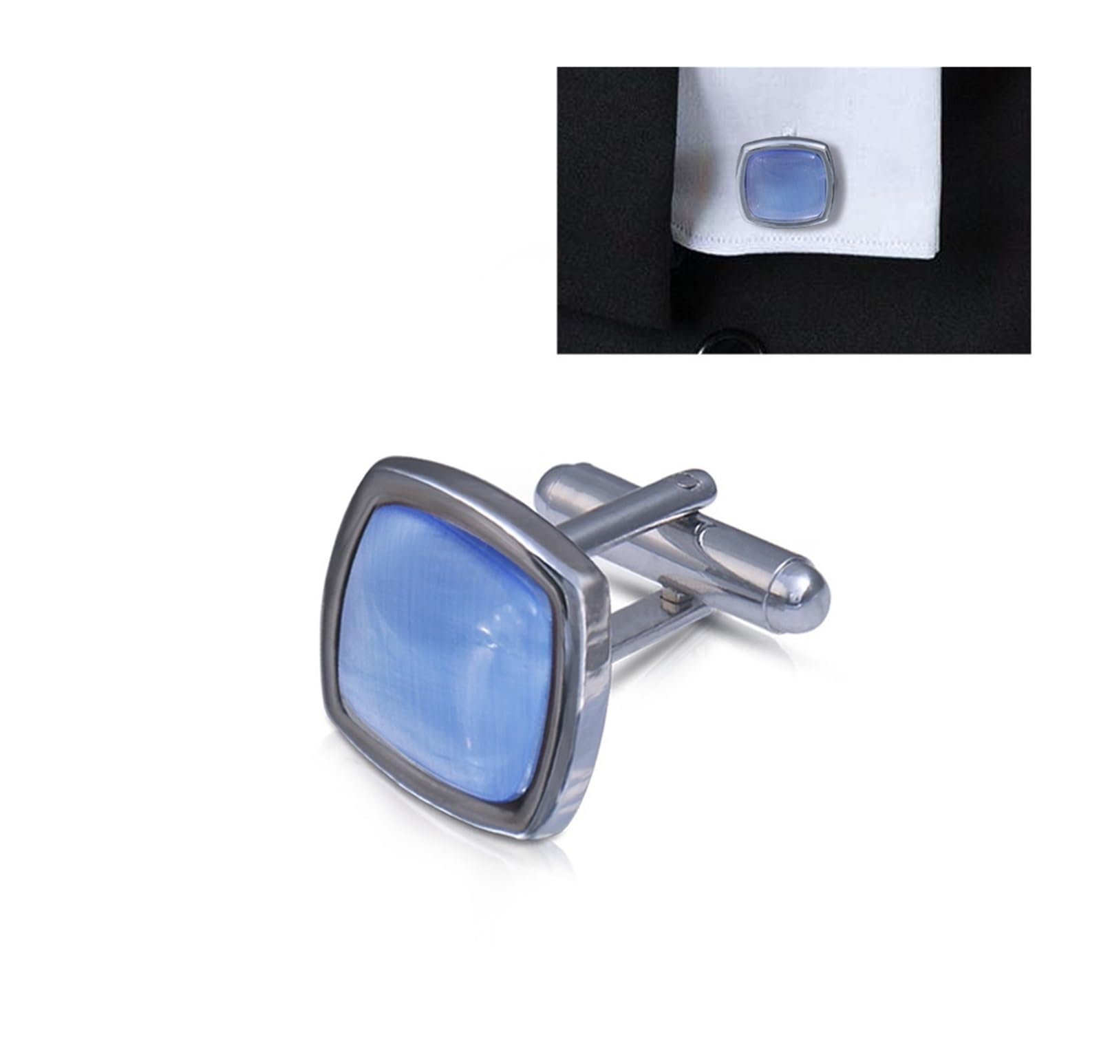 Gemelos para Hombre, 3 Pares, para Camisa, con diseño de Ojo de Gato, de Metal y Diamantes de imitación, para Traje, Boda, Negocios, joyería