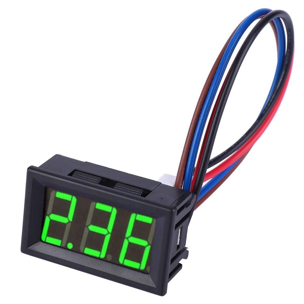 Misuratore di tensione a corrente continua a due fili Display LCD a cristalli liquidi, voltmetro digitale 4-30V ad alta precisione con protezione inversa