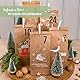 Papierdrachen Adventskalender 2024 zum Befüllen - 24 braune, nachhaltige Geschenktüten mit Zahlenaufklebern & Klammern - Weihnachtsmotiv - DIY Bastelset für Weihnachten