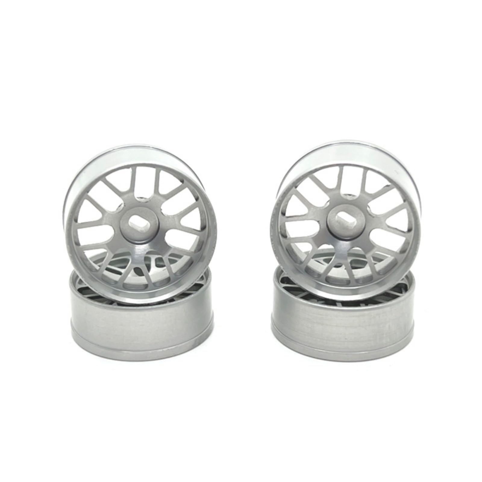 2 Pezzi Cerchi in Metallo da Derapata Cerchi a Razze Multiple Leggeri Cerchioni per Modellismo Dinamico, Argento
