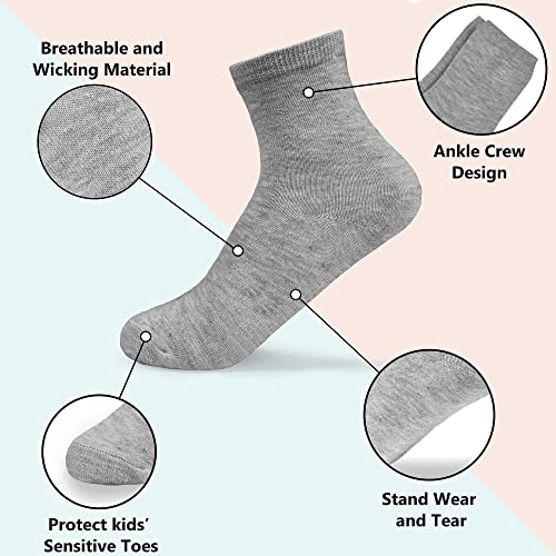 Image of GENTABY Boys Girls Toddler Socks- Attractive Soft Elastic Baby Socks -24 Packs Black White Gray for 2-4 Years Kids Daily School Socks
