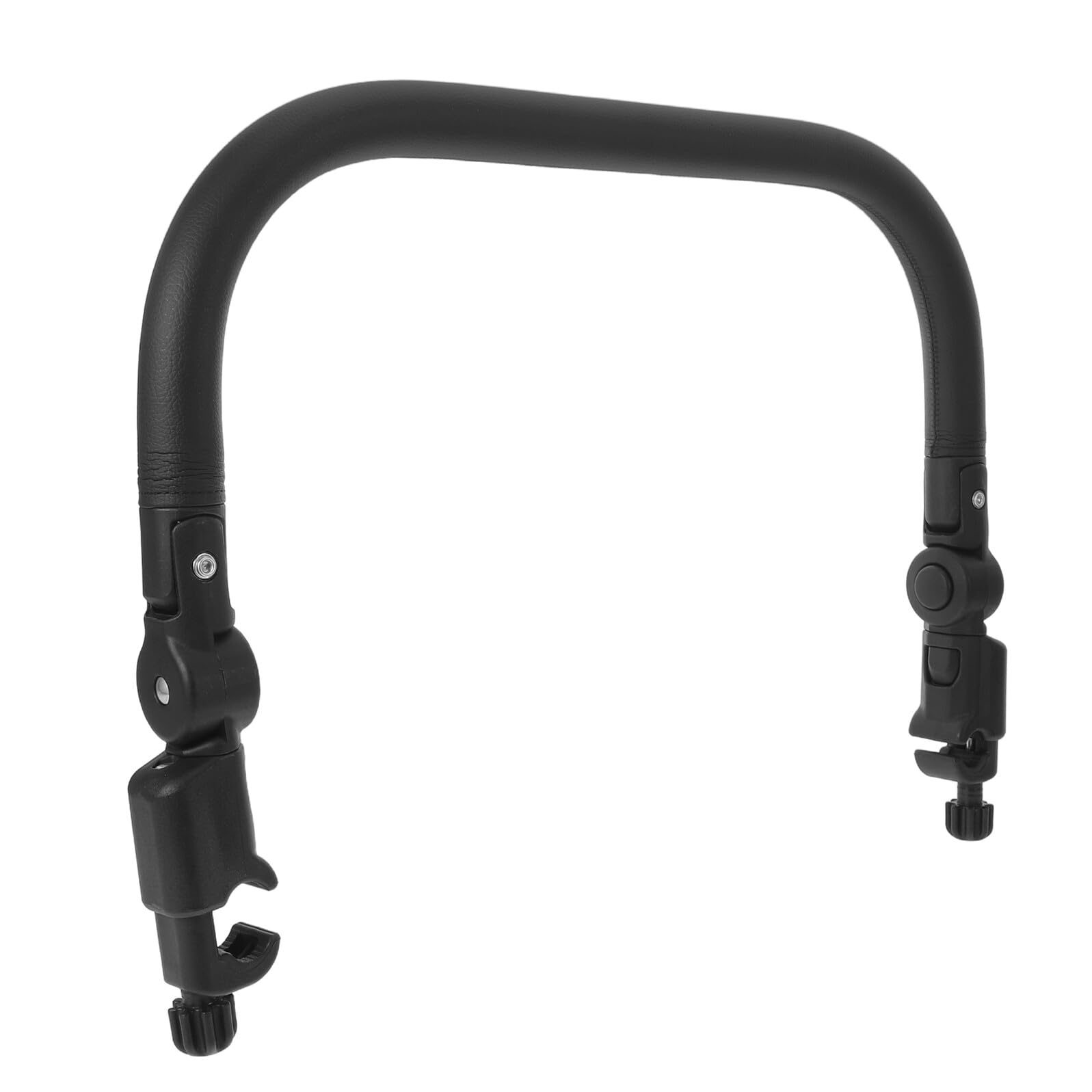 Toddmomy Bracciolo Paraurti per Passeggino Nero in Pu Impugnatura Sicura e Antiscivolo, Accessorio Regolabile per Carrozzina per Viaggi e Riporre Oggetti