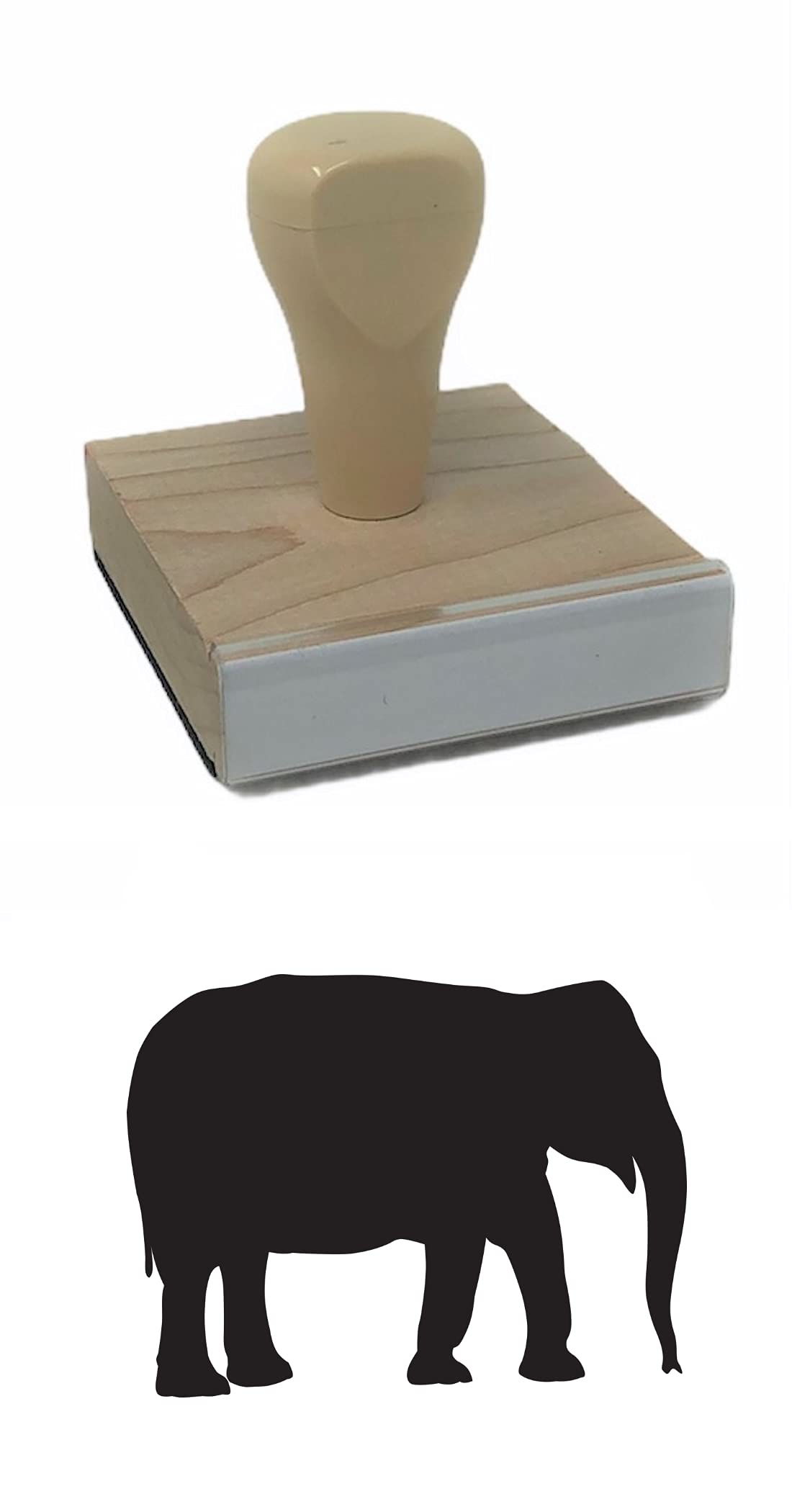 Infusion Gummistempel Elefant, Tier-Holzstempel, 5,1 x 5,1 cm
