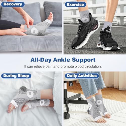 Image of 3 Pairs Neuropathy Socks for Women and Men, Toeless Compression Socks | Toeless compression sleeves for daily wear, shoes, exercise, plantar fasciitis, arch and ankle comfort