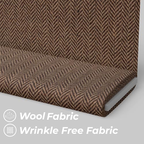 Image of BIGREAMS Unstitched Brown Herringbone Wool Blazer Yarn-Dyed Fabric for Three Piece Suit | 58 inch Wide, Wrinkle Free, Best for Coat Pant, Nehru Jacket,Free Size (1.5 Meter for Blazer Use)