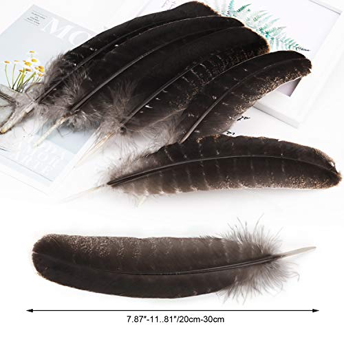 MWOOT 10pcs Turkey Feathers, Natural Purification Energy Feathers for DIY Jewelry Crafts Home Wedding Party Decoration (20-30cm) - Image 2
