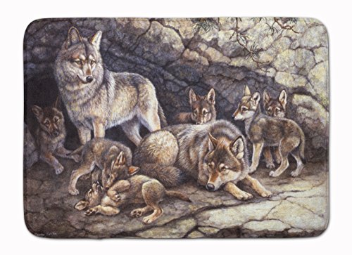 Tapis de sol Loup Loups imprimé animalier paillasson intérieur multicolore 48 cm