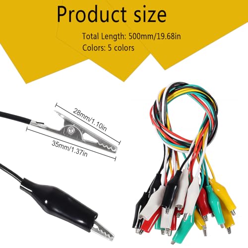 Image of 50PCS Alligator Clips Electrical Test Leads Dual Ended Crocodile Alligator Clips Electrical 5 Colors for DIY Electrical Testing Circuit Connection Experiment
