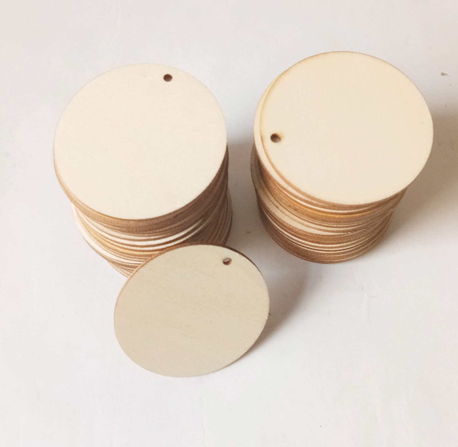 50 Dischi Di Legno Naturali Con Foro - 4 Cm Diametro - Per Decorazioni Fai Da Te E Matrimoni - Foto 12