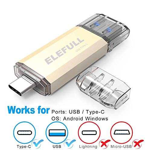 Usb Type C Flash Drive 256Gb 128Gb 64Gb 32Gb For Android Smart Phones Computer Laptop Usb-C 3.0 High Speed Copay Photos Videos Music Etc. (128Gb) #TOP1