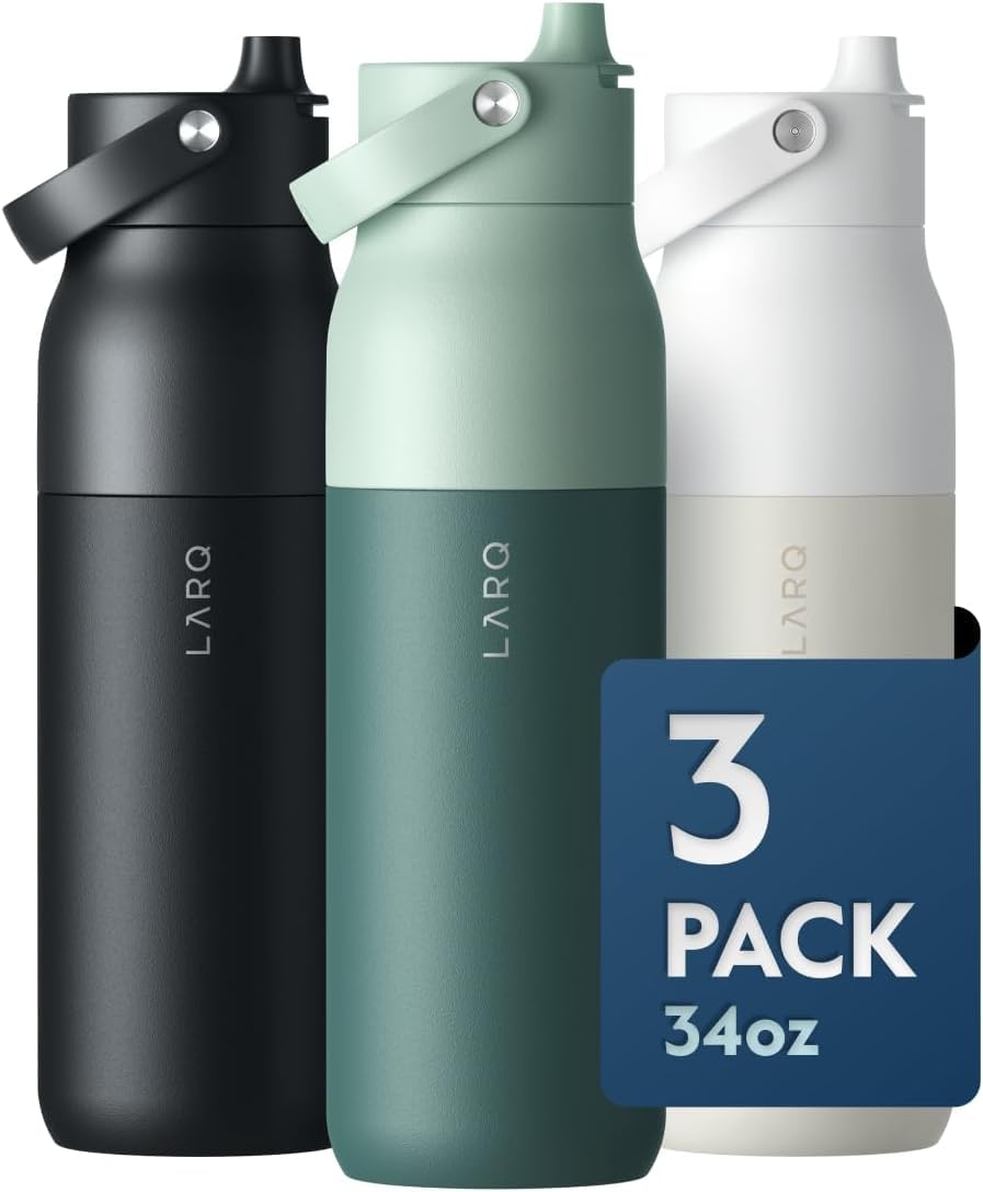 LARQ Jolly Good Gift Set - 3x Bottles Swig Top 34oz - Insulated Stainless Steel Water Bottles With