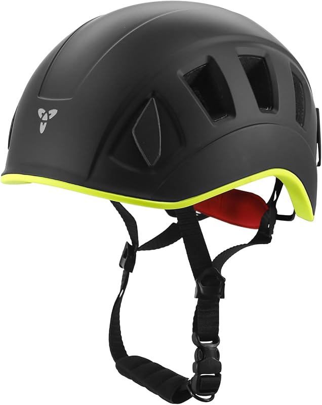 Casco de escalada Casco de media cúpula certificado EN 12492 Diseño ultraligero con 11 puertos de ventilación y clips para faros para escalada en roca/hielo, espeleología, rescate ajustable 57-62 cm (hombres/mujeres)