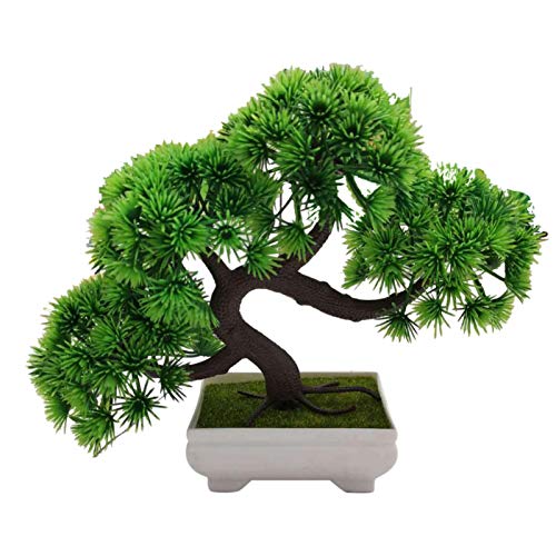 CALIDAKA 10â€ Artificial Bonsai Tree Fake Plant in Pot Artificial Japanese Cedar Bonsai Tree Faux Bonsai Japanese Pine Bonsai Plant for Home Office Showcase Indoor DÃ©cor Desktop Display