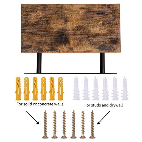 Hoobro Floating Shelves, Wall Shelf Set Of 2, 15.7 Inch Hanging Shelf With Invisible Brackets, For Bathroom, Bedroom, Toilet, Kitchen, Office, Living Room Decor, Rustic Brown Bf40Bj01 #TOP6