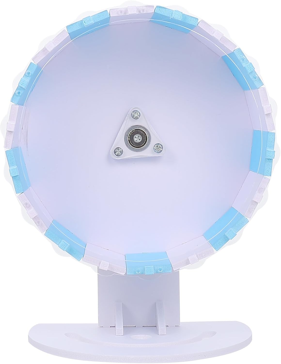 Hamster Wheel with Stand 18cm Blue White, Small Animal Exercise Wheel for Hamsters Gerbils Mice, Pet for Indoor Activity and Running
