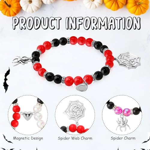 Image of Spiderman Kitty Magnetic Friendship Bracelets, Couple's Bracelets, Valentine's Day Gifts for BFF, BF, GF, Women, Men, Girls, Kids