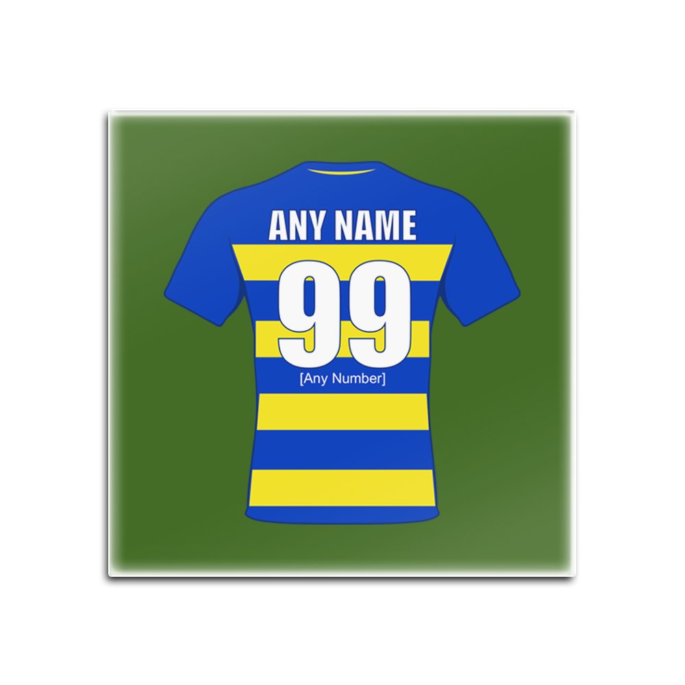 Unigift Green Personalised Gift - Warrington Wolves Square Glass Coaster (Rugby League Design Theme, Colour Options) - Any Name/Message On Your Unique Mat Pad - The Wire