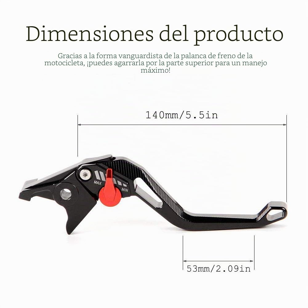 Palancas de embrague de freno cortas ajustable Compatible con Yamaha YZF-R125/125R 2007-2013 WR125X WR125R 2009-2016 negro