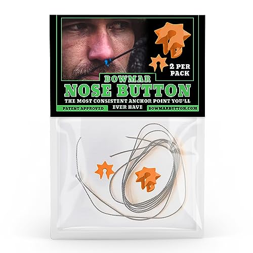 Bowmar Archery Nose Button, Extremely Light Weight, Creates Consistent Anchor Point, Two Sizes Included (Orange) - Thumbnail 2