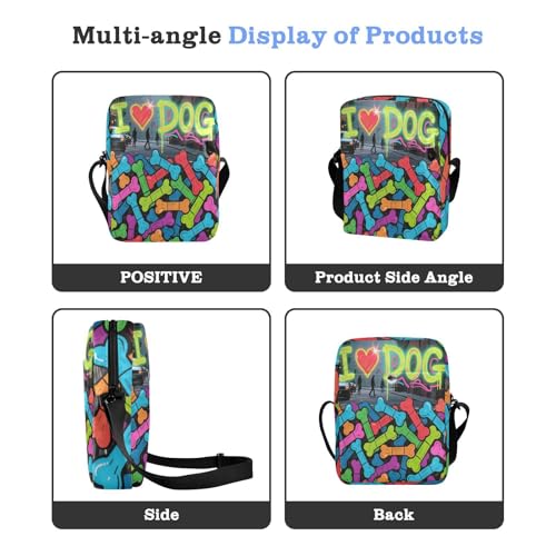 I Love Dog Graffiti Colorful messenger bags Crossbody Bags For Women Small Woman Handbag Shoulder Strap Adjustable Strap for School School4