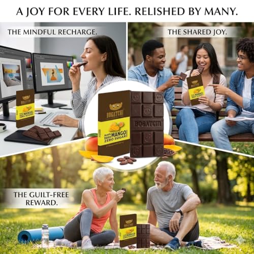 Image of BOGATCHI Chocolate 99% Dark| Mango | Real Cocoa Intense Dark Chocolate, 60 gm