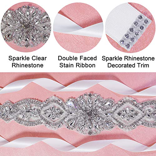 Lovful Bridal Belt For Dresses, Wedding Dress Belt Sash For Women, Crystal Beaded And Rhinestone Belts,White #TOP4
