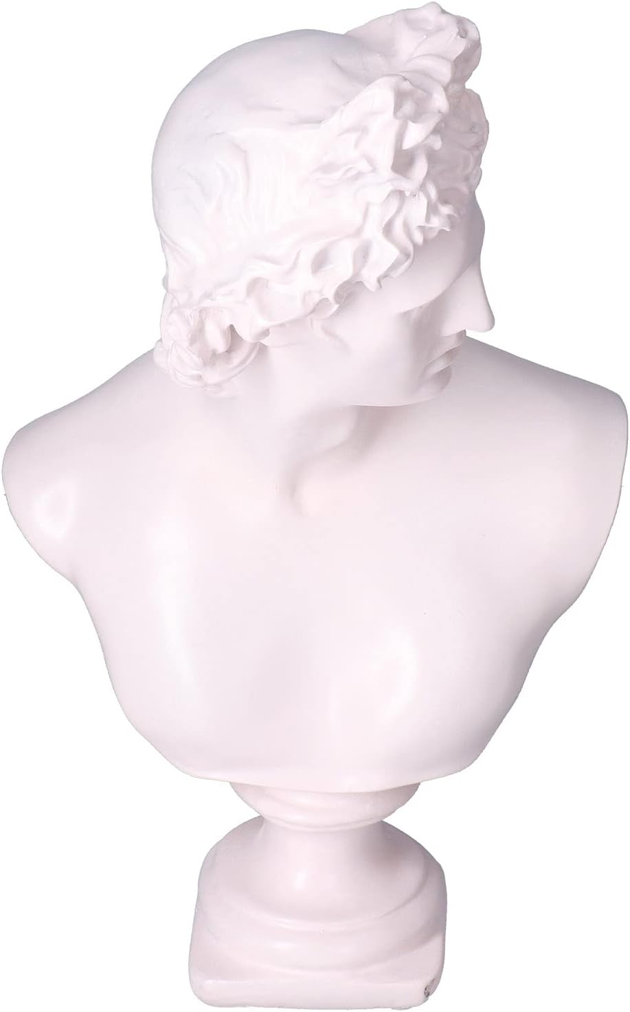 Nordic Style Character Figurine Bust Statue, Resin Desktop Ornament with Rubber Base, Hand - Polished Head Sculpture for Living Room Office Shelf Decoration (BS-976 Milky White and Pink Male David)