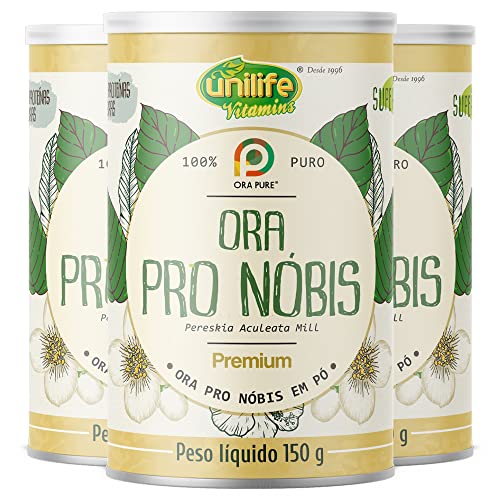 Kit 3 Ora Pro-Nóbis Pereskia Aculeata Mill Unilife em Pó 150g