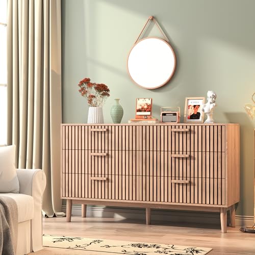 FEEOHOME Meuble de Rangement en Bois, Meuble Profondeur 30cm, Armoire à tiroirs avec Dispositif Anti-basculement, Commode 6 tiroirs, Commode d'enfant,...