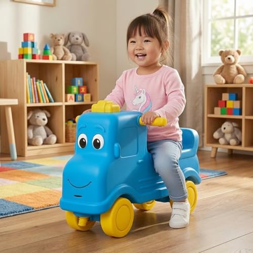 Image of Lifelong Cuppy Toony Truck Push Car Truck Rideon for Kids 1-4 Yrs|BIS Certified,Non Electrical Push Ride for Toddlers|No Assembly Required, Smooth Wheels&Easy-Grip for Indoor Outdoor,Plastic (LLCTT01)