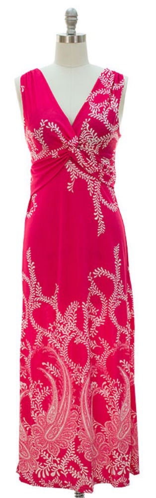 Plum Feathers Paisley Knotted Maxi Dress