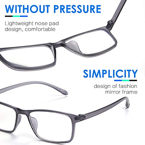 Luff 4Pcs Reading Glasses Not Afraid Pressure Fashionable Resin, Anti-Blue Light #TOP4