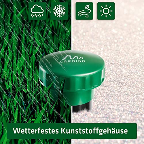 GARDIGO® Maulwurf Vertreiber Basic 2er Set | Maulwurfschreck 400-1000 Hz für ca. 700m² | Maulwurfabwehr für den Garten | Einfacher Batteriewechsel durch Batteriewechselzylinder | Wühlmausschreck