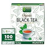 True Organic Premium Ceylon Black Tea |100 Count Tea Bags | USDA Organic & Kosher Certified |100 Envelop Organic Black Tea Bags for Your Home & Cafe.
