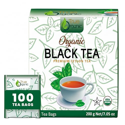 True Organic Premium Ceylon Black Tea |100 Count Tea Bags