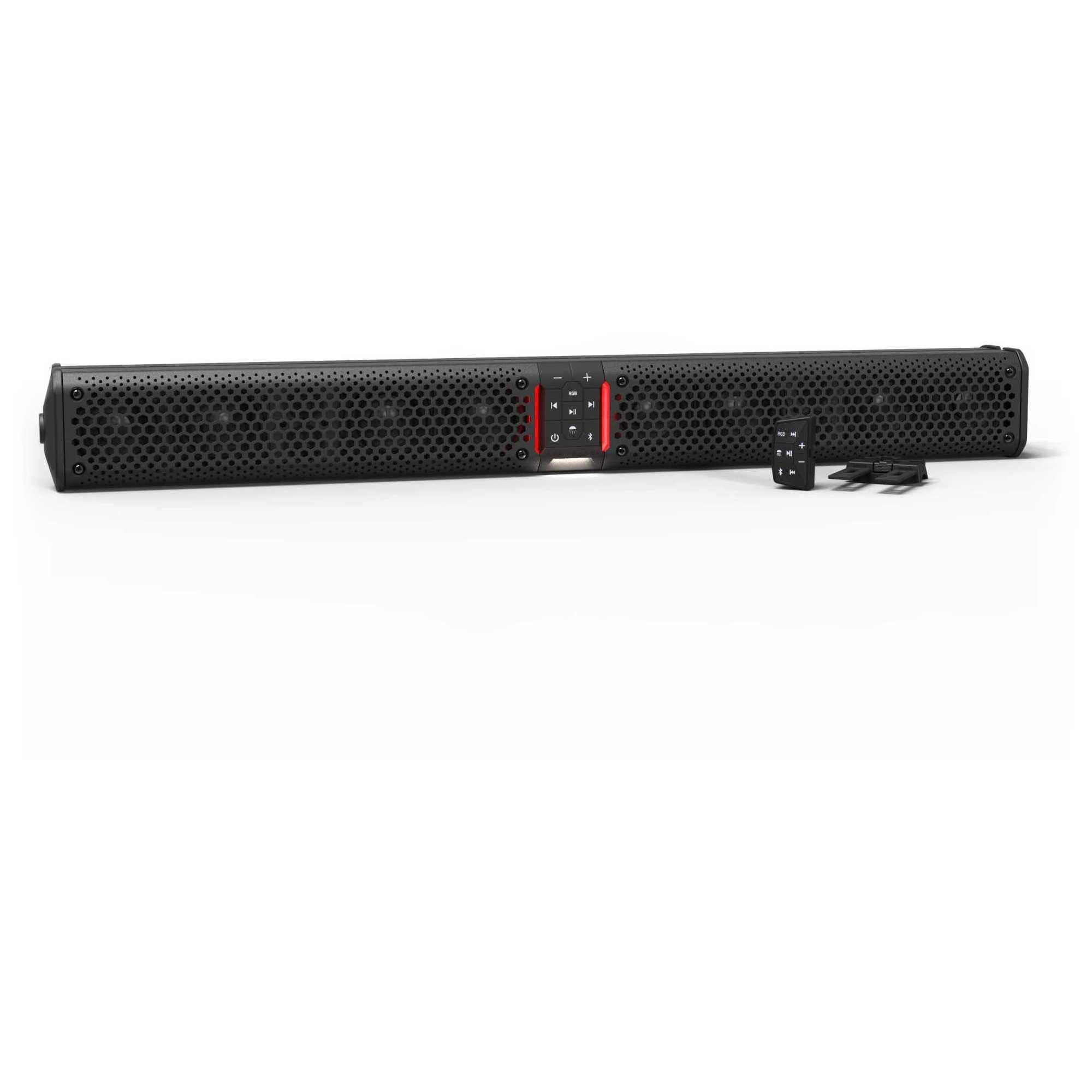 wet sounds Stealth XT 12-B - All-in-One IP67 Weatherproof 300-Watt Amplified Bluetooth 12-Speaker Soundbar with Remote - Black