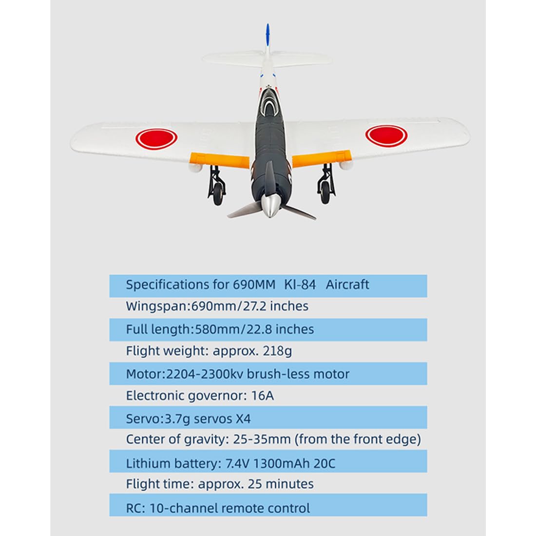 Aereo telecomandato per adulti, 1/16 2,4 G 4 CH EPP modello di aereo RC con altezza barometrica e tre modalità di volo, RC Airplane per principianti (RTF)