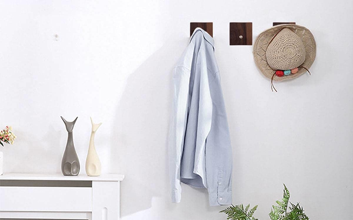 Ganci Autoadesivi In Legno Per Parete - 4 Pezzi Stile Rettangolare Faggio, Porta Oggetti Decorativi - Foto 10