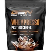 Wheypresso Protein Coffee - Eiweiß-Pulver mit Whey-Konzentrat & Isolat - Mit echtem Kaffee & Koffein – Cremiger High Protein Drink - (908 g, Classic Coffee Flavour)
