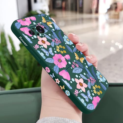 Coque Google Pixel 9 fleurie verte silicone pour style urbain - 2