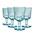Bormioli Rocco Romantic Stemware Glass, Set of 4, 10.75 oz, Light Blue