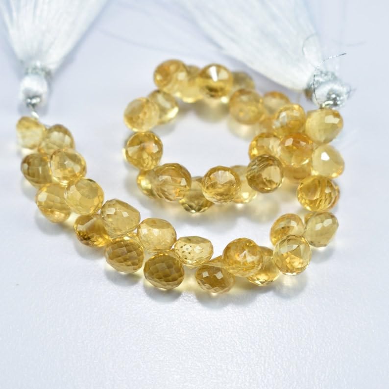 Citrine naturelle en perles facettées de 6,5 mm pour la création de bracelets élégants