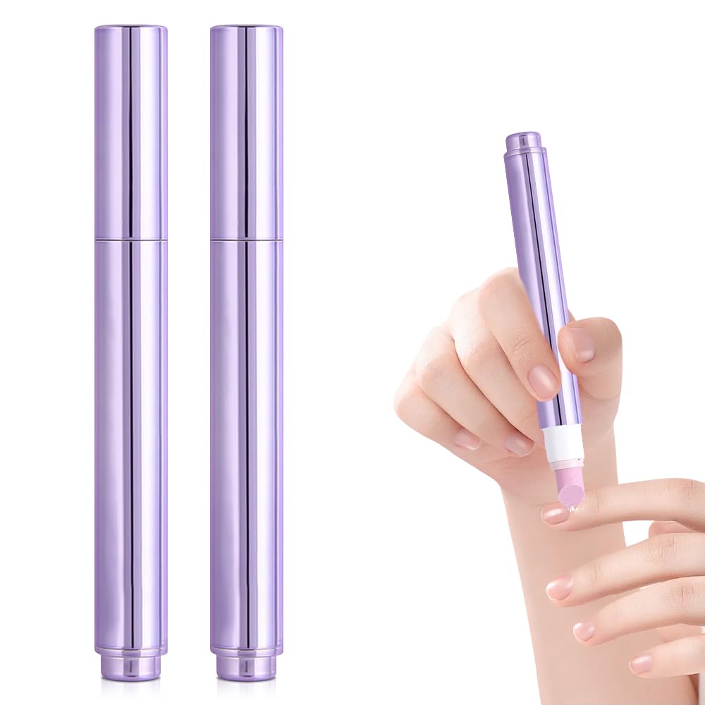 3-in-1 Nagelhautölstift, Nagelhautentferner Stift mit Keramikspitze, Nagelhautschieber-Ölstift mit Keramikspitze, Nagelpflege Stift Nagelhautöl für Trockene, Strapazierte Nägel (2Pcs)