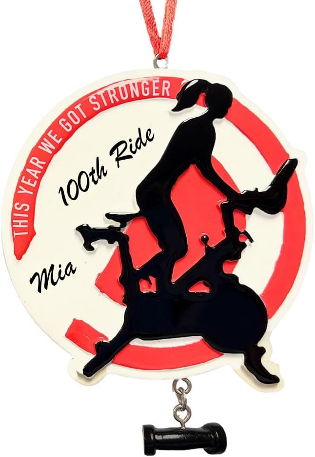 Personalized Exercise Bike Christmas Ornament Spin Class