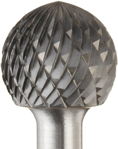 Image of Drill America SD-6 Carbide Burr /Rotary File Ball-End Double Cut for Die Grinder 5 /8 inch Dia. x 9 /16 inch Cut Length with 1 /4 inch Shank and 2-5 /16 inch Overall Length, DUL Series
