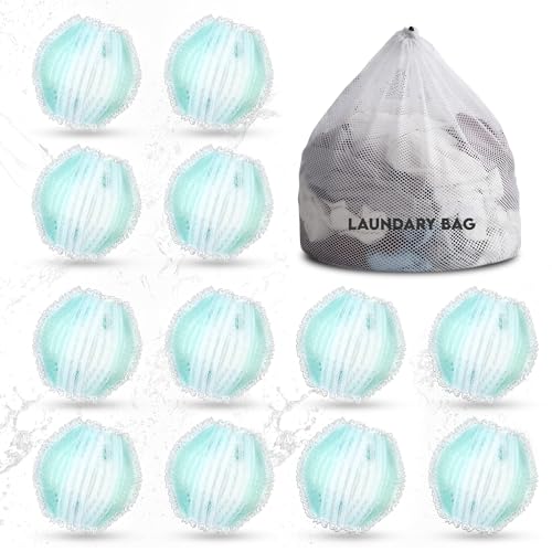Kit Atrapa Pelos Para Lavadora Con Bolsa de Lavanderia, Quita Pelos de Lavadora, Atrapa Pelos en Lavadora, 12 Bolas Atrapa Pelos de Mascotas en Lavadora, Quita Pelos de Mascotas en Lavadora