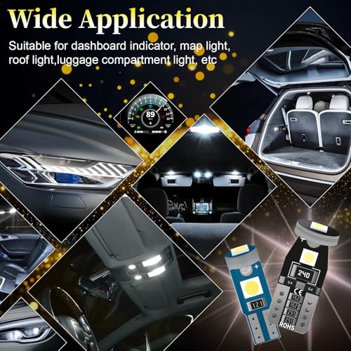 Set de 40 Bombillas LED T5 T10 para Tablero de Auto miniatura 7
