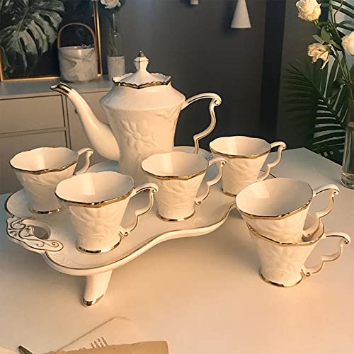 Set de cafetera y tazas con bandeja de vidrio 8 piezas miniatura 2